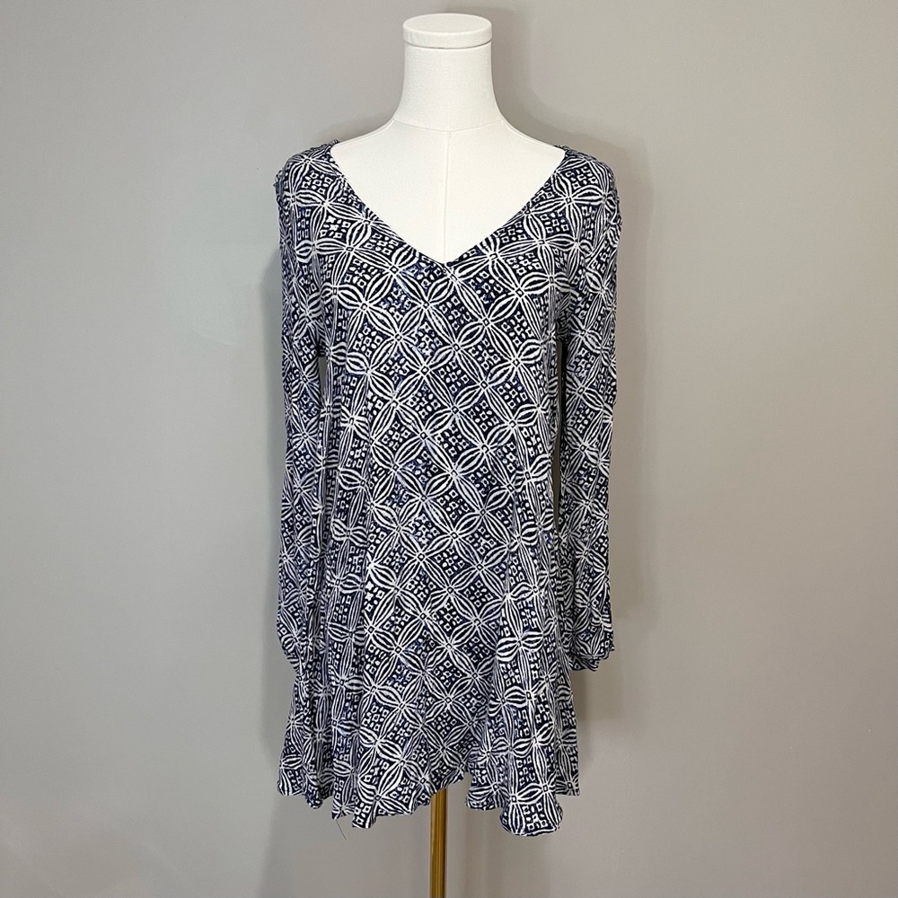 ASTR Ikat Print Open Sleeve Dress Size S